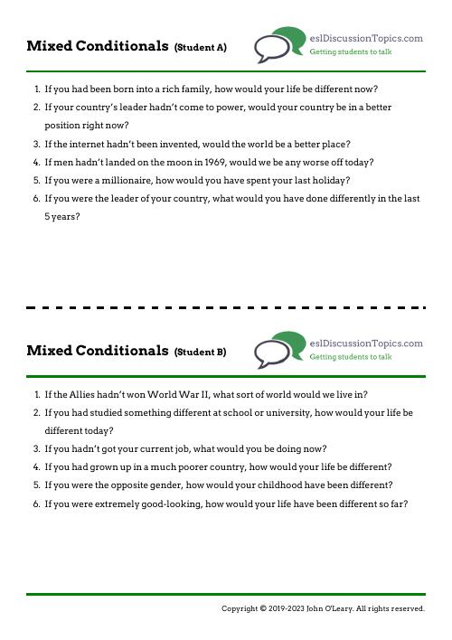 🌶️ Conditionals Pdf Mixed faviaferd g16_mixedConditionals10